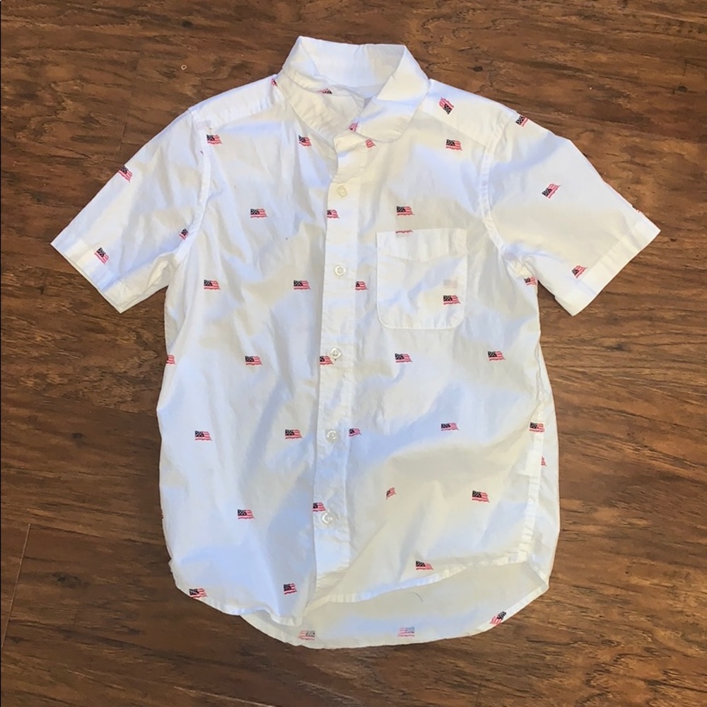 Children’s Place American Flag White Button Down